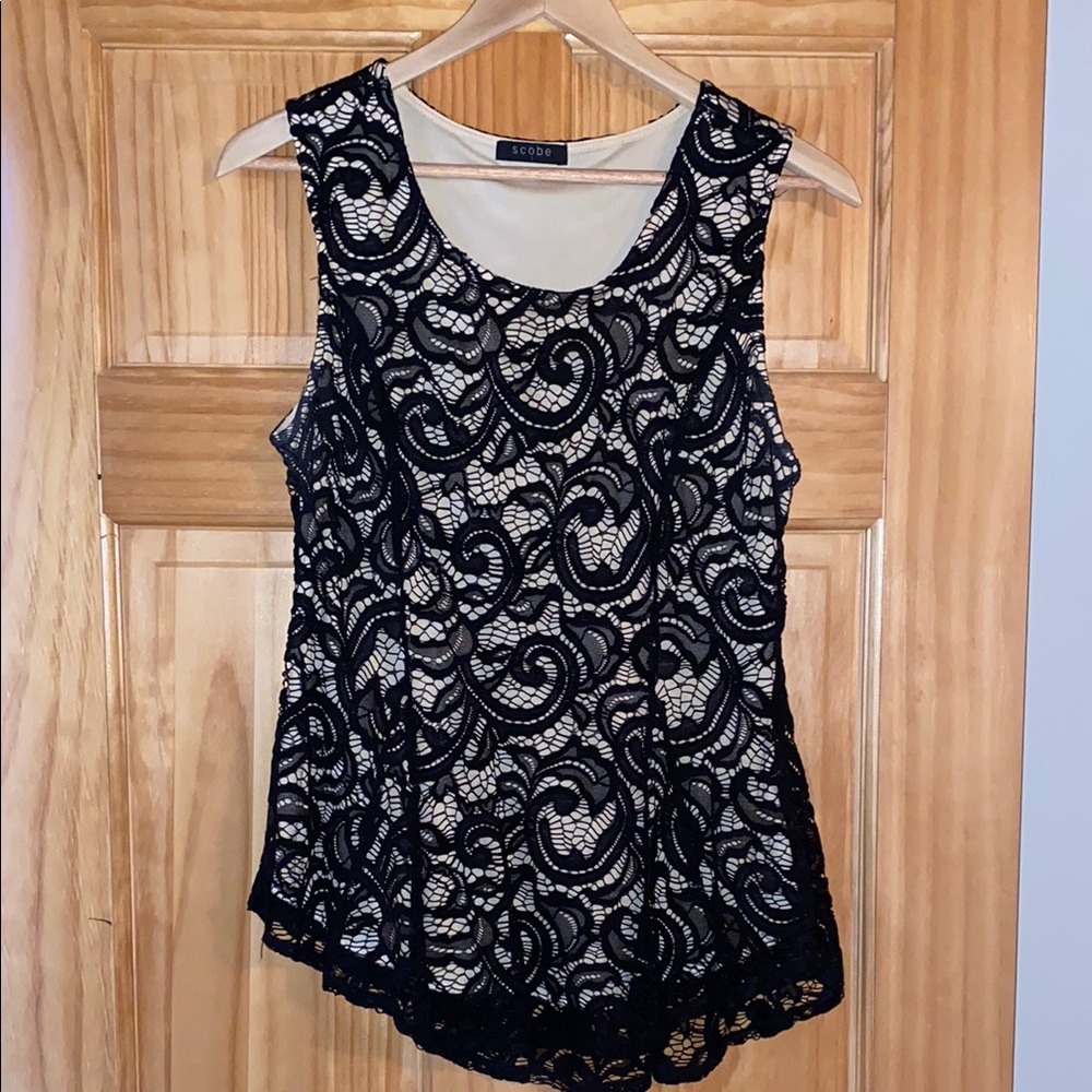 Black Lace Women's Top